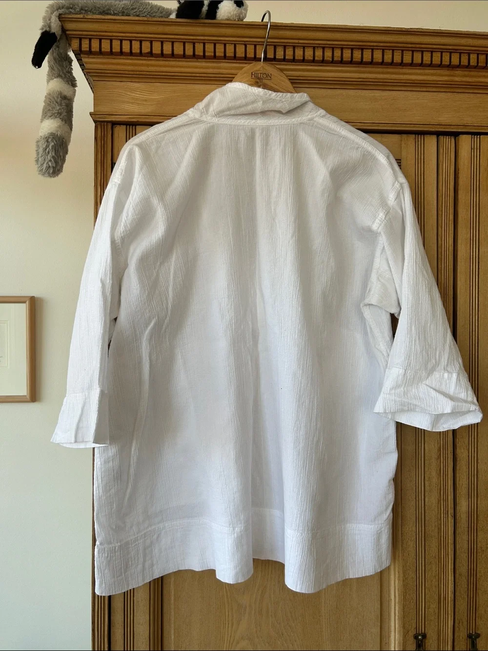 Eileen Fisher White V-Neck Textured Tunic Top or swim coverup XL - Picture 6 of 7